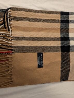 Burberry Tan and Black Classic Check Scarf